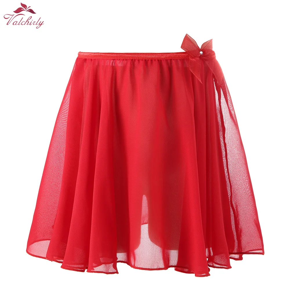 New Girls Dance Skirt Soft Chiffon Dance Dress Elastic Waistband  Dancewear Kids Dance Costume