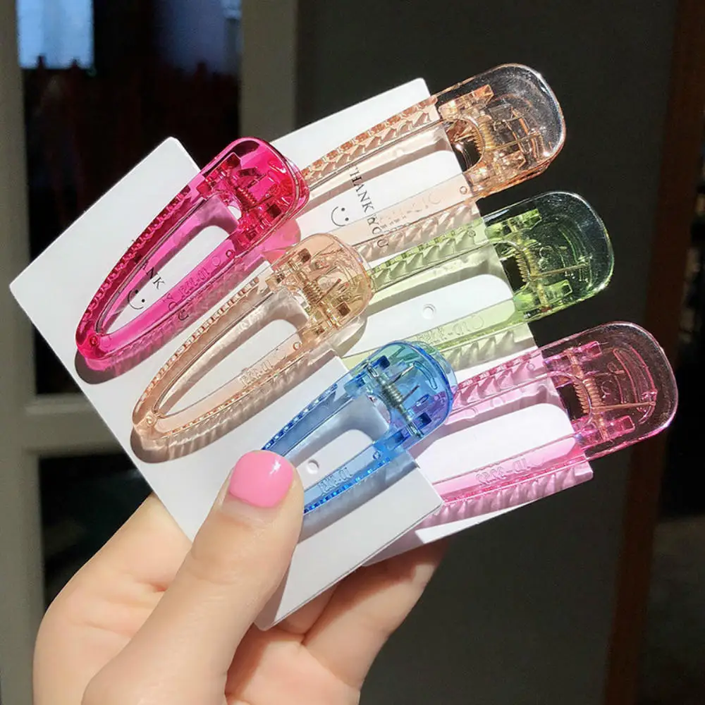 Candy Color Transparent Hairpin Summer Girl Duckbill Clip Temperament Side Clip Headdress Hair Accessories Plastic Hairpin