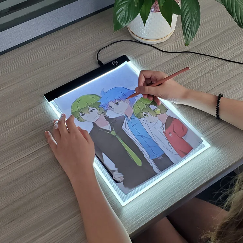 Juguetes de dibujo para niños A4, tablero de pintura electrónico LED regulable, tablero de copia de pintura, compañero de juegos de crecimiento para niños, regalos