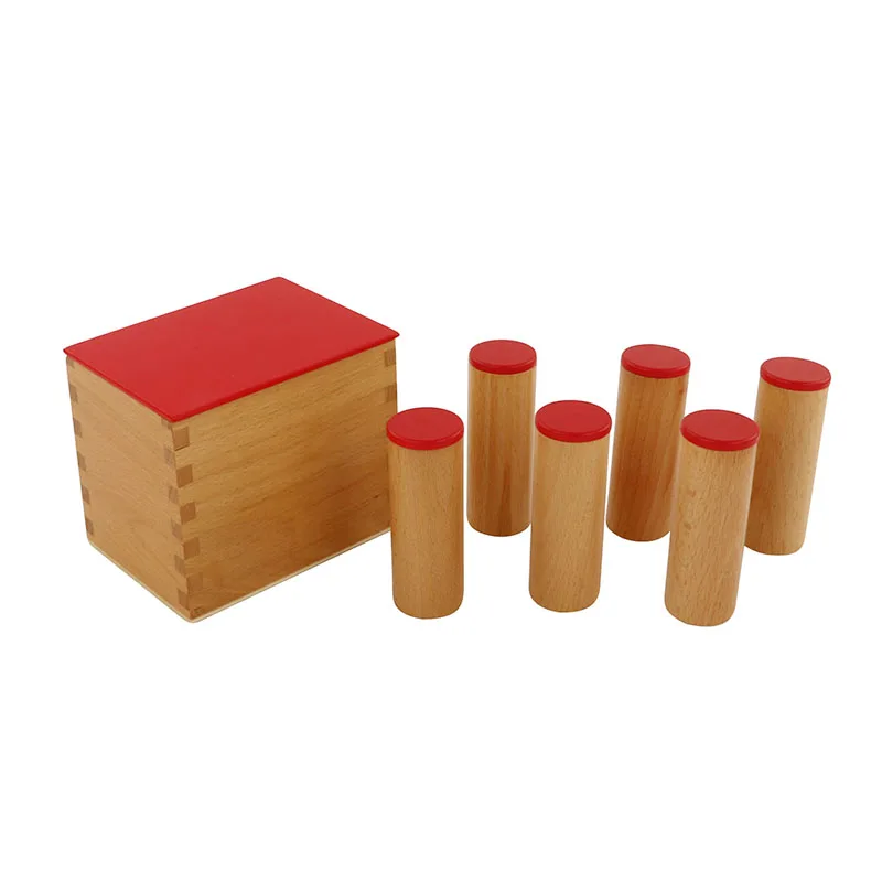 Montessori Learning Material International Version Sound Boxes Wooden Beech Blue Red Painting Sensorial Exercise Educational Toy
