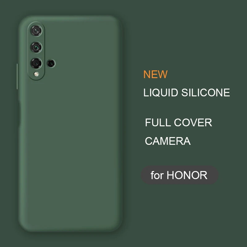 New Liquid Silicone Phone Case For Huawei Honor 20 Lite Pro 20s Russian Global Nova 5T Original Soft Protective Back Cover Cases