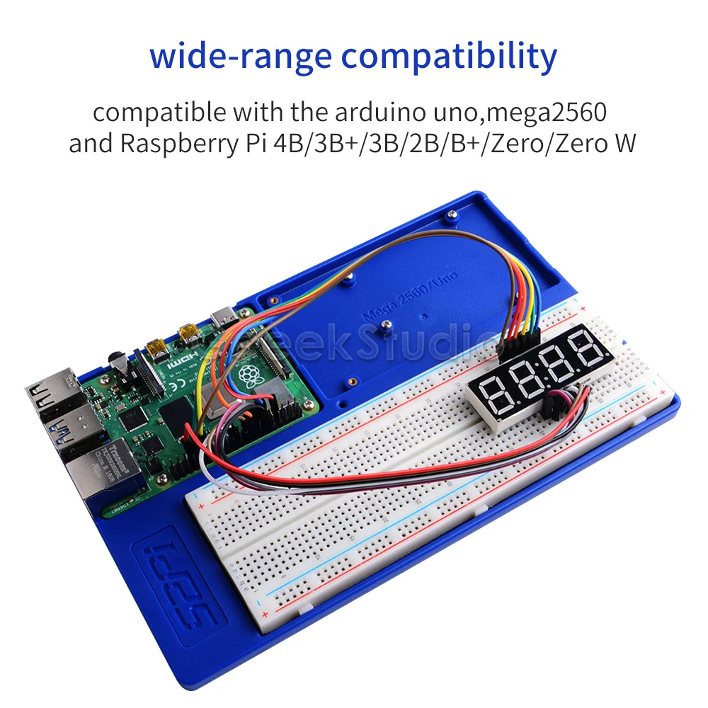 ABS Experiment Holder Platform Development Breadboard for Raspberry Pi 4B / 3B+ / 3B / 2B / B+, Zero/W, Mega 2560