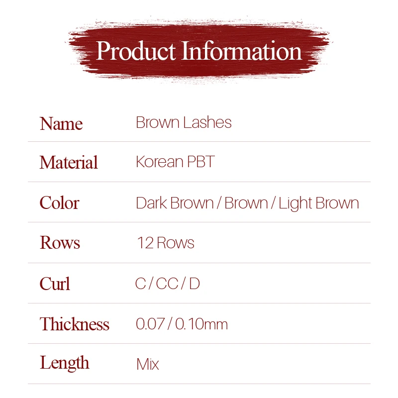 SONG LASHES make up tool High Quality brown eyelash extensions for salon False lashes 12 lines per tray