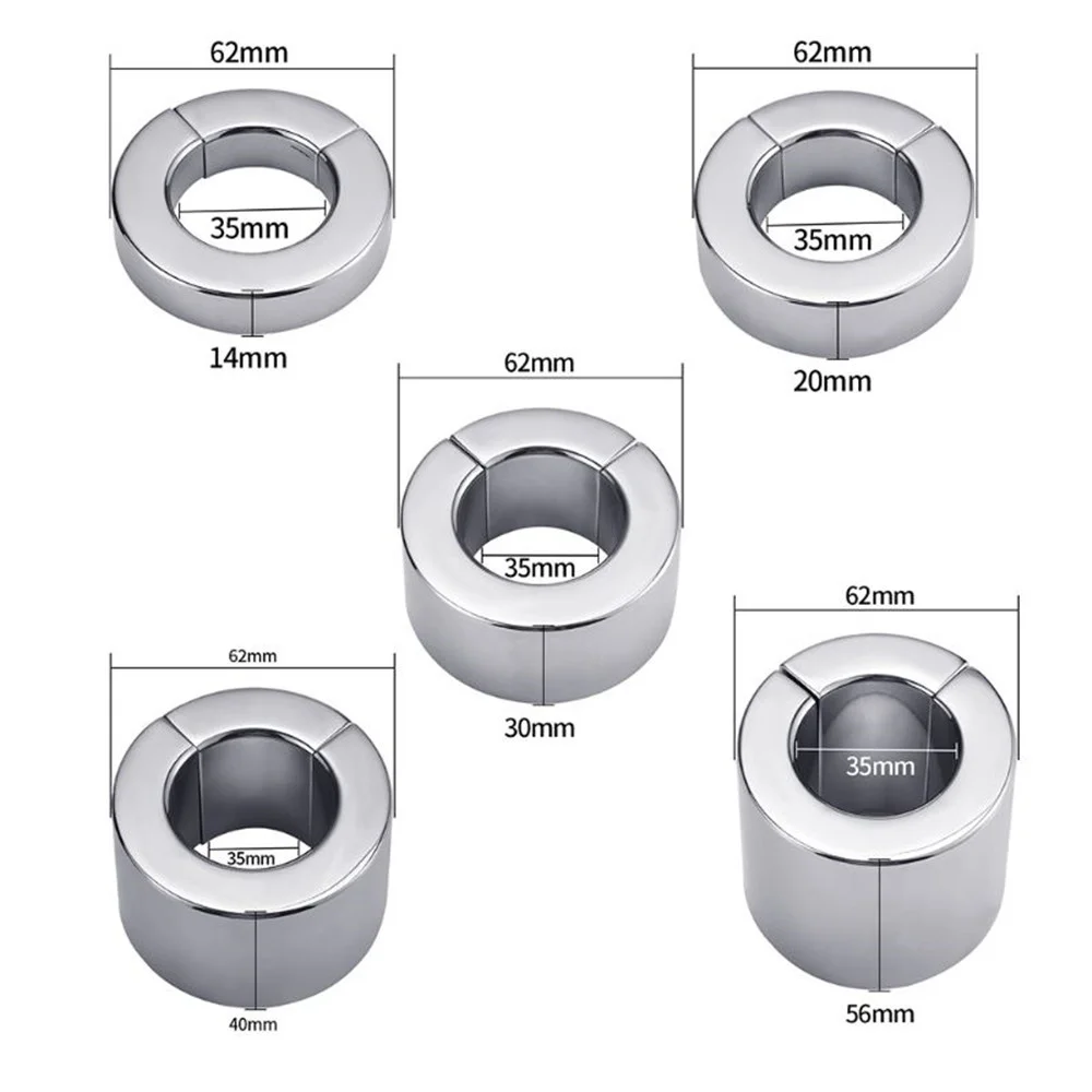 Man Ring Cock Cage Magnetic Lock Metal Scrotum Pendant Ball Stretcher Testis Weight Penis Restraint Adult Sex Toys for Men Gay