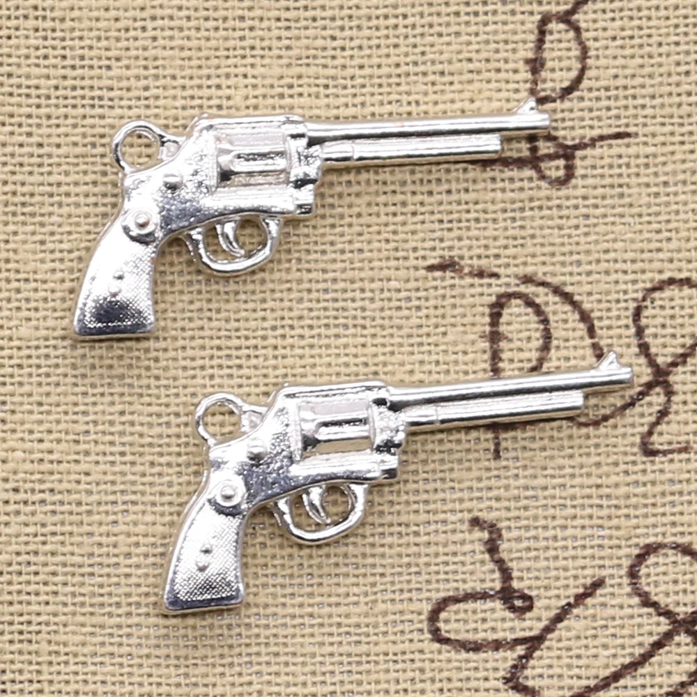 10pcs Charms Machine Gun Assault Rifle 35x15mm Antique Bronze Silver Color Pendants DIY Making Finding Handmade Tibetan Jewelry