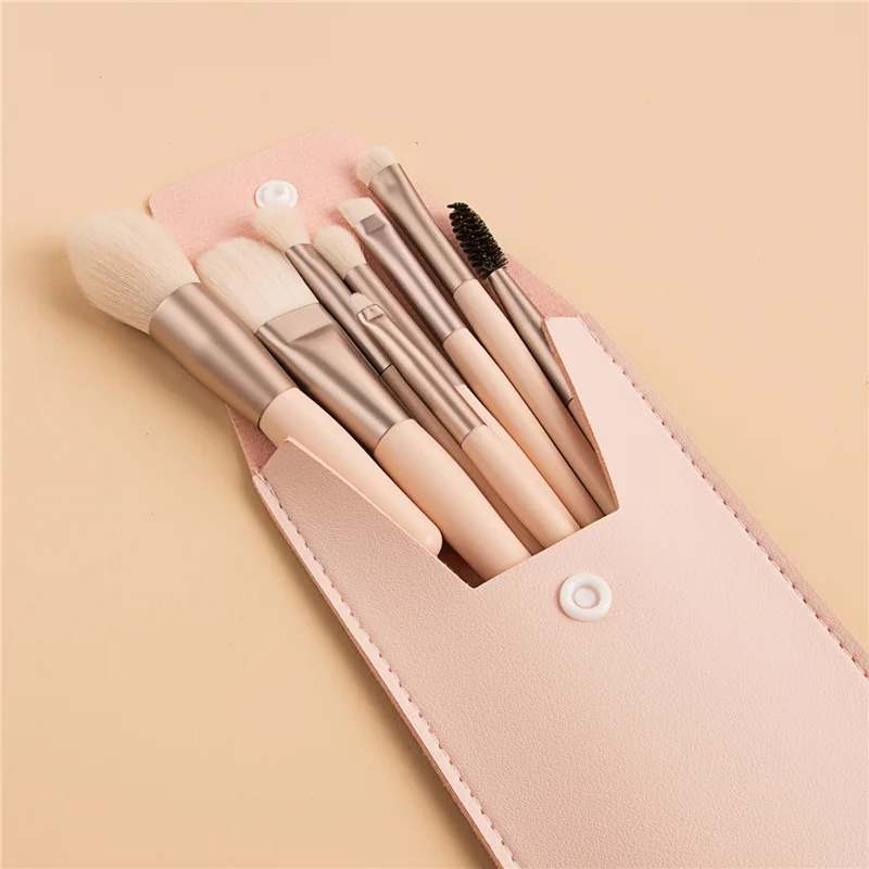 Ronshadow 8Pcs Professional Mini Makeup Brushes Set Blush Foundation Powder Make Up Brush Tools Kit