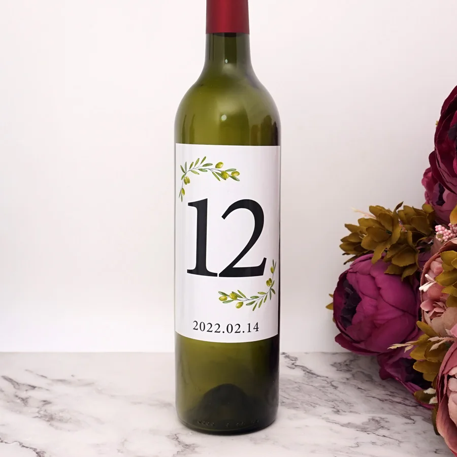 Wine Wrappers Personalized Engagement Date Wine Bottle Labels Stickers DIY Wedding Decoration Custom Party Supply 9x12.7cm