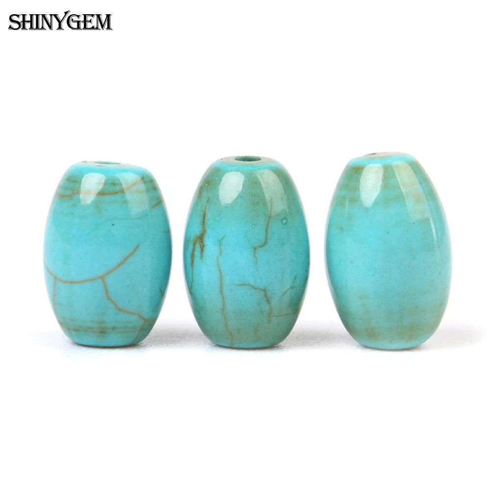 30PCS 5*8mm Light Blue Natural Turquoises Barrel Beads Fashion Charm Texture For DIY Jewelry Making Bracelet Necklace