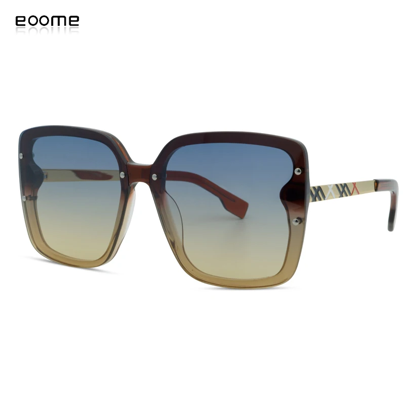 Eoome New Fashion 2021 Lady Sunglasses Winter Woman Luxury Tortoiseshell Glasses Lentes Polarizados Para Hombre  With Case