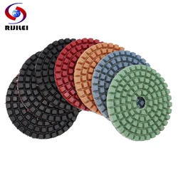 7PCS 4Inch Wet/Dry Diamond Polishing Pad Thickness 5mm Flexible Grinding Wheels for Granite Marble Stone Ceramic Tile