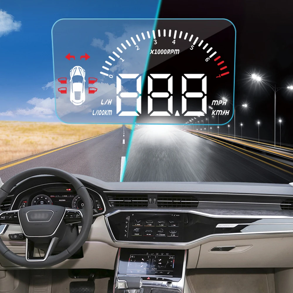 Car LED Projector For Audi A6 2018-2023 Auto HUD Head-Up Display Windshield Safe Driving Assistance Accessories view 3