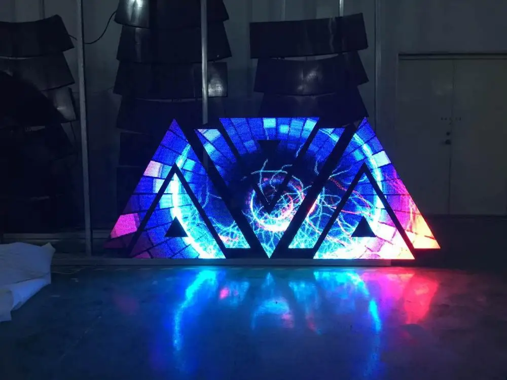 Vídeo 3d led dj cabine disco display led tela