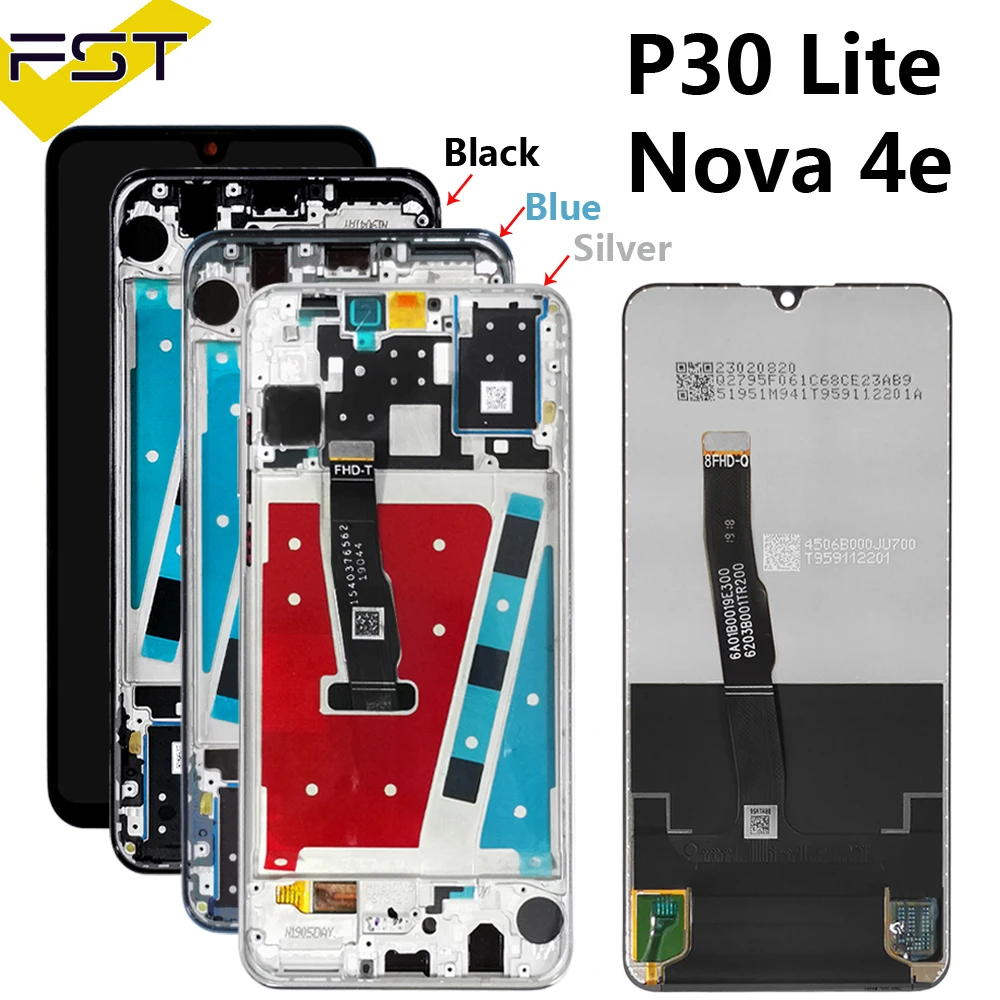 Original LCD With Frame For HUAWEI P30 Lite LCD Display Screen For HUAWEI P30 Lite Screen Nova 4e MAR-LX1 LX2 AL01 Display LCD