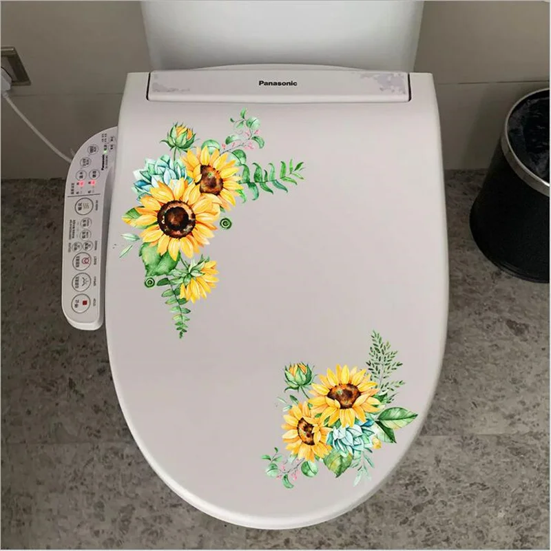 Removable Sunflower Flower Rattan Wall Sticker For Refrigerator Cabinet Glass Toilet DIY Wall Decals Art Mural Home Decor