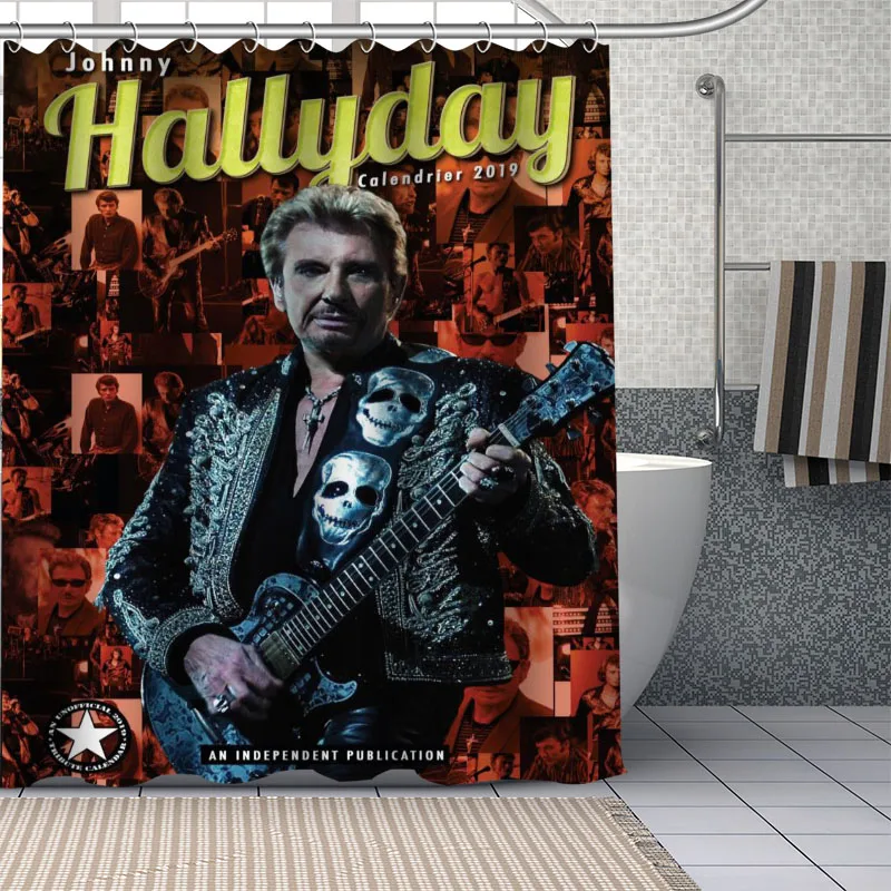 Johnny Hallyday Custom Pattern Polyester Bath Curtain Waterproof Shower Curtains DIY Bath Screen Printed Curtain For Bathroom