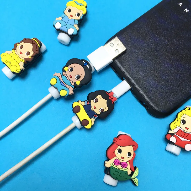 1 sztuk Disney USB kabel Protector słuchawki przewód przewód ochrony pokrywa danych ładowarka słuchawki linii ochronnej dla iPhone Android