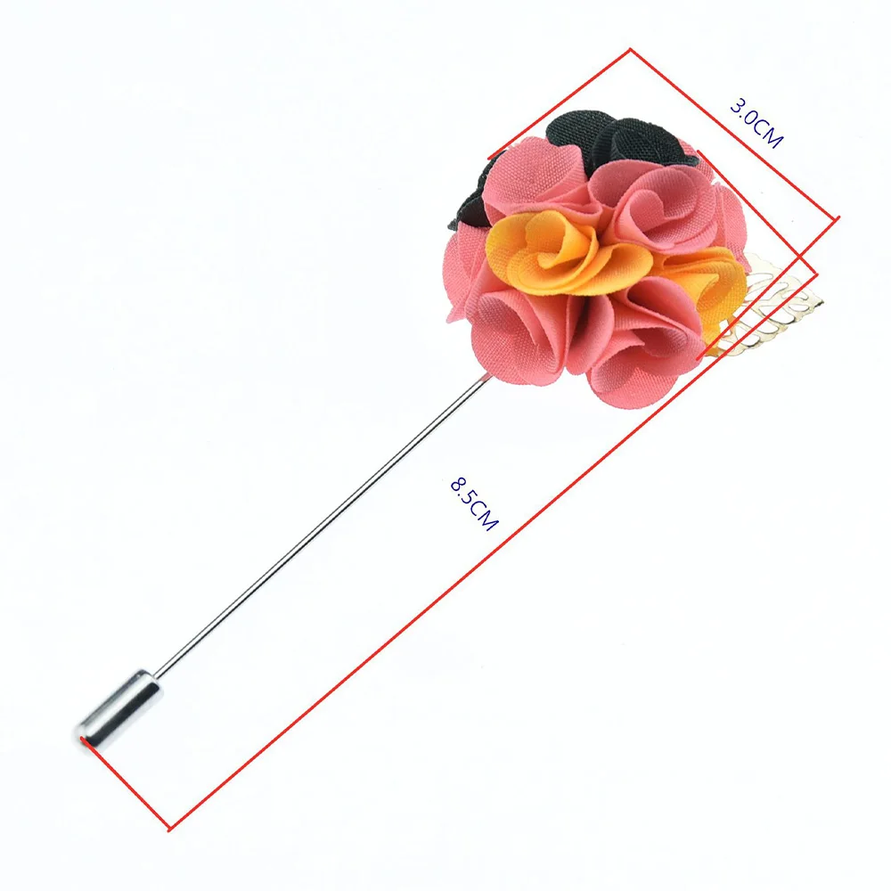 1 Pcs High-grade Ribbon Men Rose Flower Golden Leaf Fashion Brooch Pin Suit Lapel New Men Wedding Boutonniere Brooch Jewelry