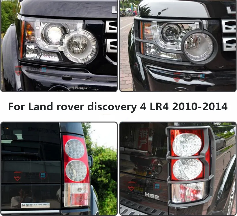 ABS Car Front Headlight + Rear Tail Light Lamp Cover Trim For Land rover discovery 4 LR4 2010 2011 2012 2013