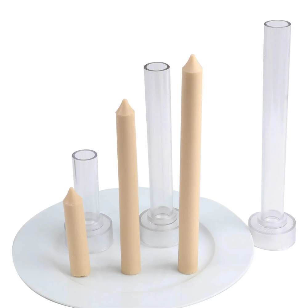 DIY Church Candle Mold 3D Long Pole Cylinder Candle Making Kit Acrylic Plastic Molud Candlelight Dinner Candles Home Decor