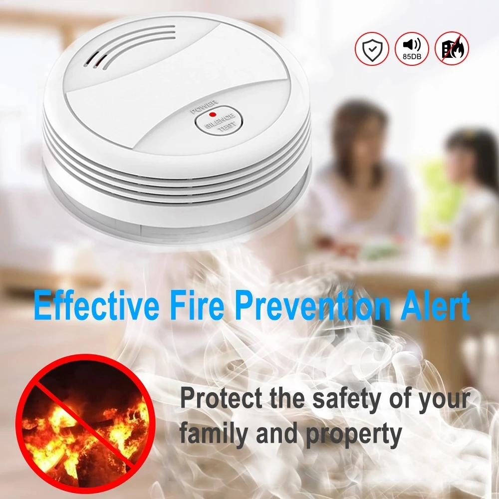 Wifi Tuya Smart Smoke Detector Sensor 80DB Alarm Fire Smoke Detector Wifi Fire Protection Home Security Alarm Smart Life APP