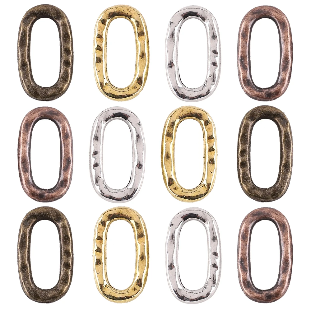 10Pcs/Lot Zinc Alloy Metal Charm Hollow Oval Pendants Jewelry Supplies For DIY Making Hoop Earrings Necklace Accessories