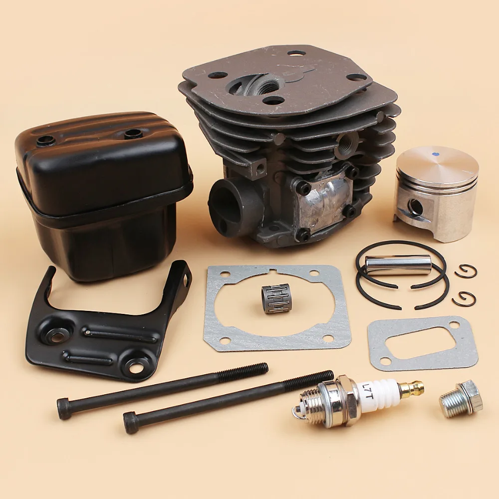 실린더 피스톤 배기 머플러 볼트 모터 세트, Husqvarna 353 340 346 346XP 350 351 345 체인톱 엔진 재건 키트, 45mm