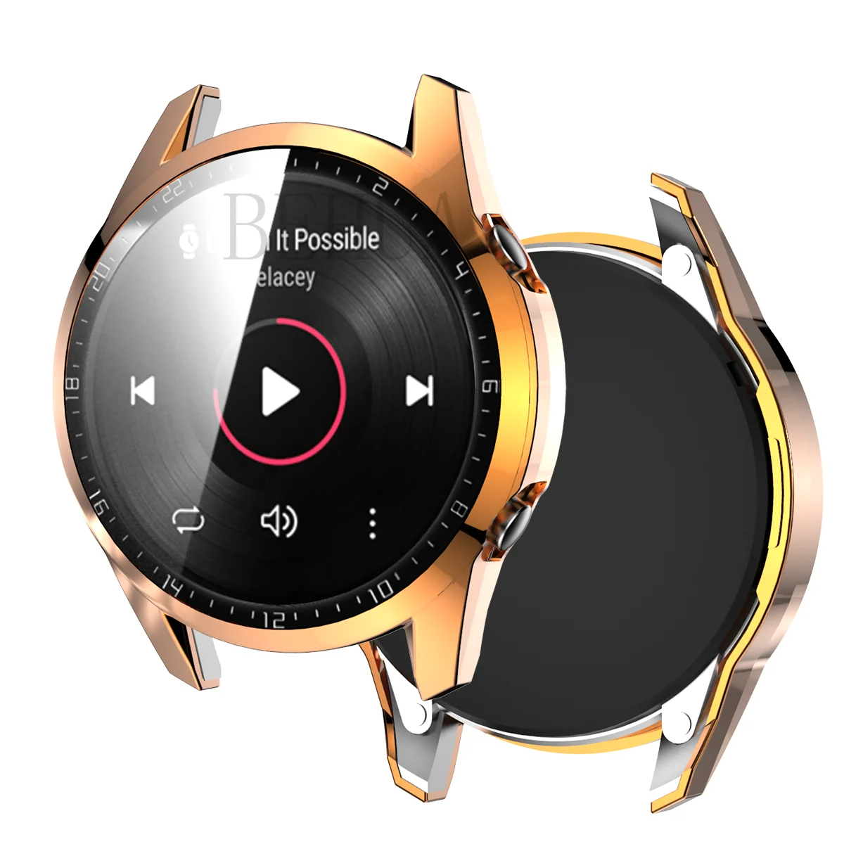 BEHUA PC หน้าจอป้องกันนาฬิกาสำหรับ Huawei Watch GT 2 46มม./42มม.+ ฟิล์มใสป้องกันฝาครอบกรณีกรอบ