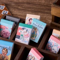 Bloc de notas adhesivas Vintage, 100 hojas/lote, notas adhesivas, conejo, niñas, papel de chatarra, diario, álbum de recortes, pegatinas, papelería escolar de oficina