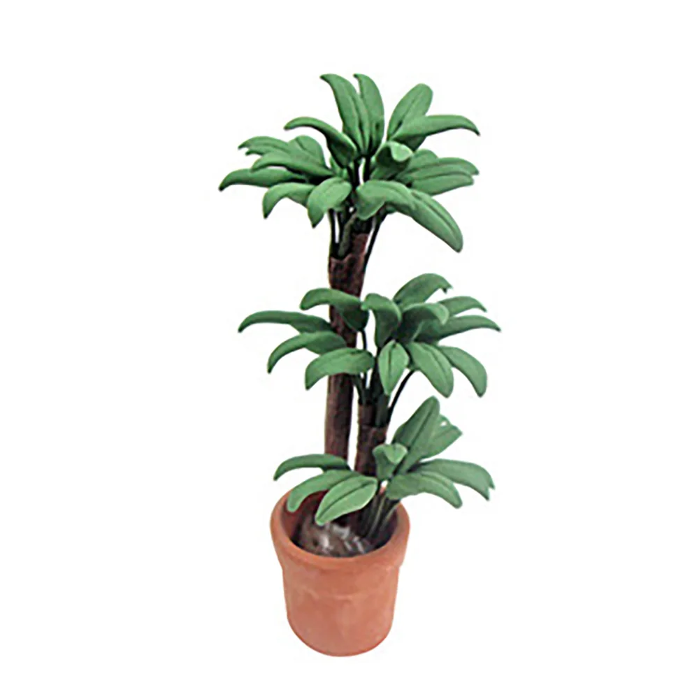 

1Pcs 1/12 Dollhouse Miniature Accessories Mini Tree Potting Simulation Potted Plants Model Toys for Doll House Decoration