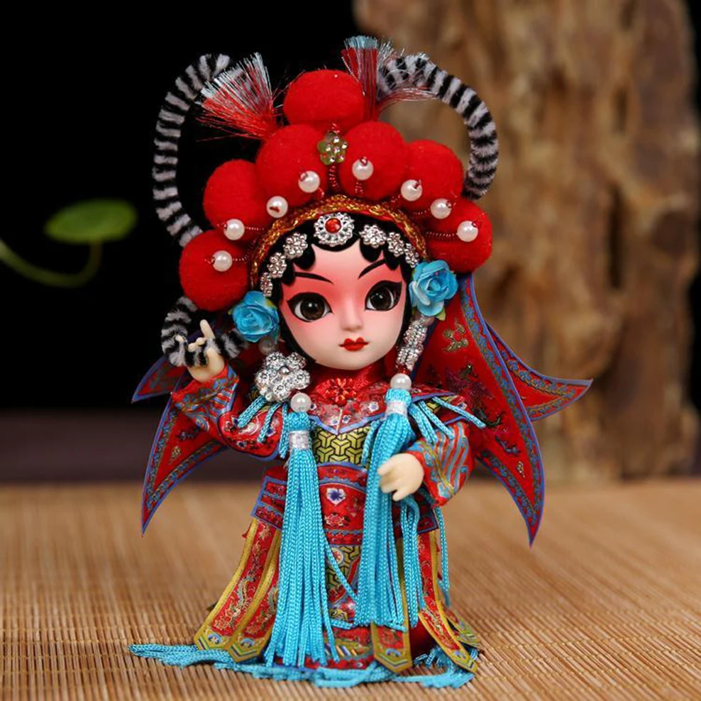 

Chinese Opera Character Decoration Silk Doll Peking Opera Mask Doll Chinese Style Ornaments Gifts For Foreign Friends Craft