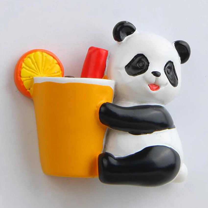 1Pc Cute 3D Panda  Fridge Magnets Cartoon Kitchen Fridge Refrigerator Magnet Message Sticker, Home Decoration Magnetic Stickers