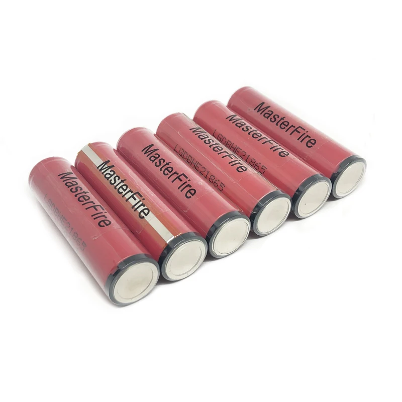 MasterFire 10pcs/lot Genuine ICR18650HE2 2500mah battery 18650 HE2 30A rechargeable e-cigs protected lithium batteries with PCB