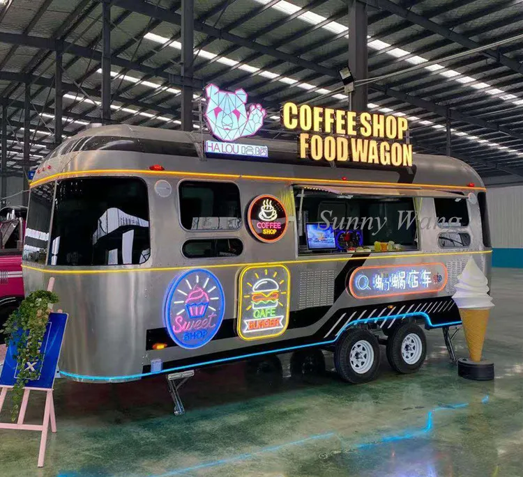 2023 Nova Chegada Móvel Catering Vans Camion Food Truck Jantar Trailer Restaurante Carrinho Comida Vending Trailer