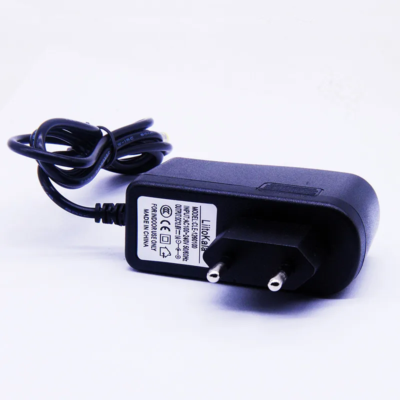 LiitoKala 12V 18650 charger 12.6V 1A EU dc power adaptor 5.5*2.1mm cable lithium-ion battery LED lamps power 18650 charger