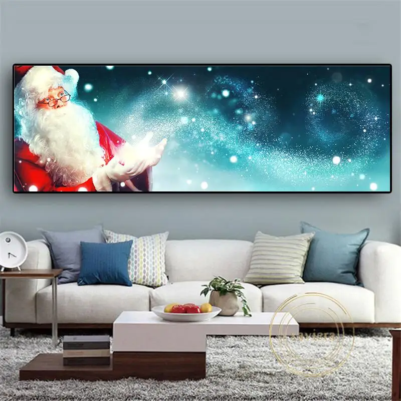 

Christmas Santa Claus Elk Snow Canvas Painting Nordic Abstract Wall Art Posters and Prints Bedside Painting Home Decor Bedroom