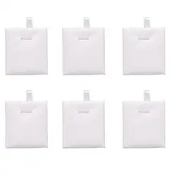 6pcs Leather White Pendant Ring Display Stand Simple Square Jewelry Accessories