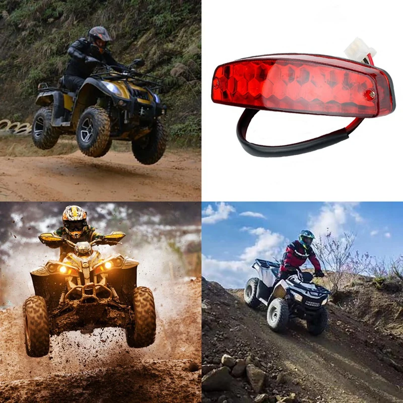 ATV 12V 3 Wire Brake Stop Light License Taillight Red for ATV Off Road Motorcycle Signal Lamp Accessories Car Lights image 3