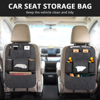 New Car Seat Storage Bag Back Seat Organizer Box Pad Cups Drink Holder Fabric Child Anti-kick Car Accessories Car Decoration