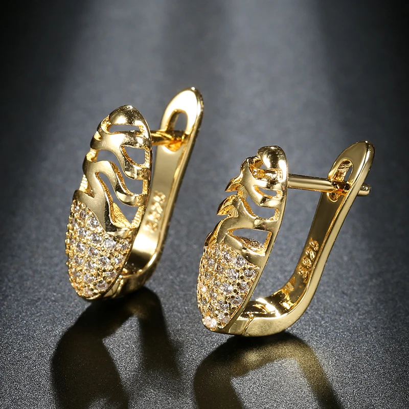 Kinel Simple Micro Wax Inlay Stud Earrings Women Fashion Wedding Jewelry Tibetan silver Natural Zircon Earring For Girl Gift