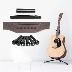 Acoustic Guitar Wooden Rosewood Bridge Pins Saddle Nut Sets DIY Accesories Guitar Replacement Parts