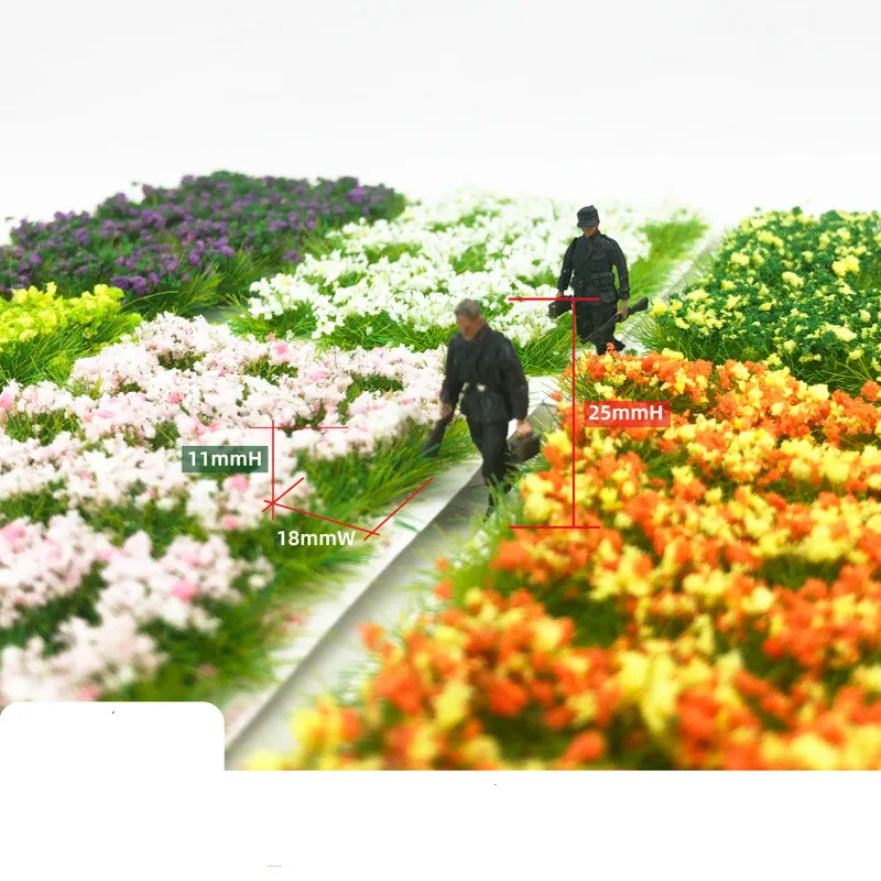 28Pcs Simulation Flower Bush Cluster Flowers Scene Model For 1:35/1:48/1:72/1:87 Scale Sand Table  Miniatures Landscape