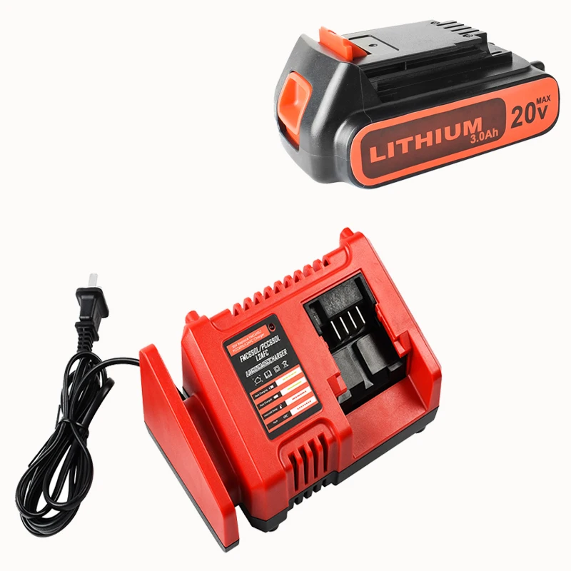 Akumulator 18V/20V 3000mAh akumulator litowo-jonowy bateria zastępcza do baterii BLACK & DECKER LB20 LBX20 LBXR20