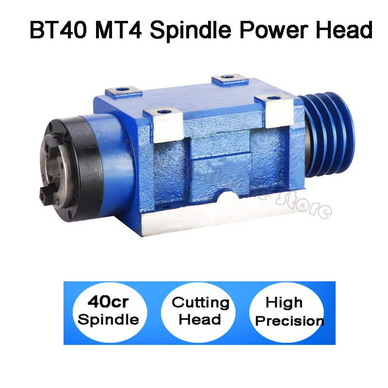 BT40 MT4 Spindle Power Head Morse 4  2.2KW 2000rpm/min Center Height 70MM For Drilling Milling on Steel,Cast iron, metal