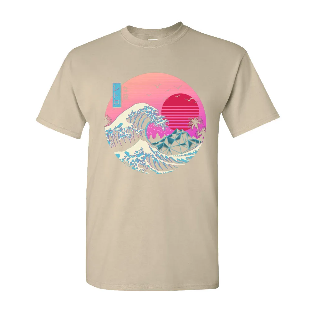 Vaporwave Graphic Tshirt Men Basic T-shirts O Neck Short Sleeve Cotton The Great Retro Wave Tops T Shirt 80s T-shirts Japan