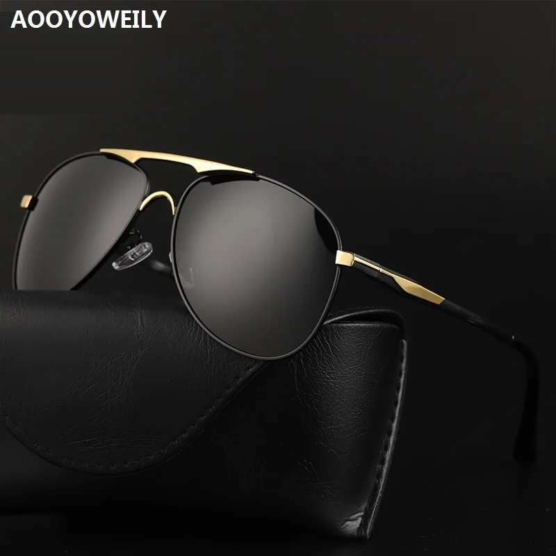 Classic Pilot Sunglasses Men Polarized Glasses Driving Metal Sun Glasses Women Vintage Brand Designer Red Shades Male Anti-glare