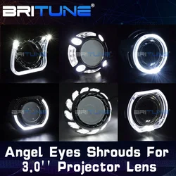Britune 3.0 Angel Eyes Projector Shrouds For Q5 D2S Lens/Hella 3R G5 Headlight Lenses LED Bezel Car Lights Accessories DIY
