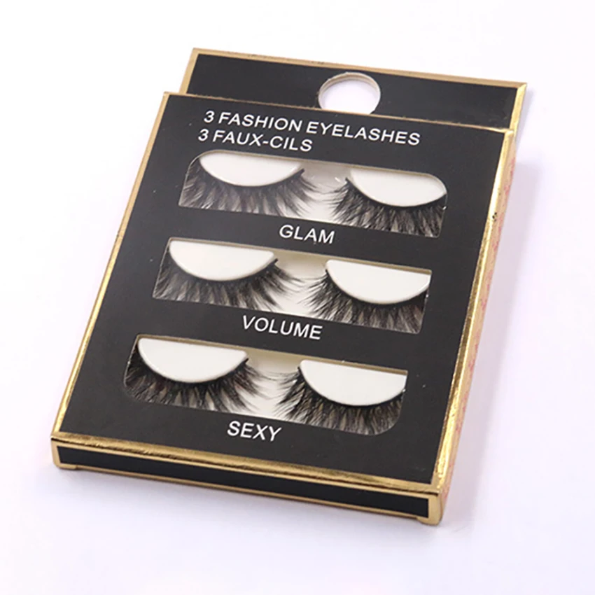 1ชุด6 In 1 3D ธรรมชาติขนตาปลอม Crisscross ขนตาปลอม Extension แต่งหน้าผ้าฝ้ายสีดำขนตาปลอมขนตาปลอม