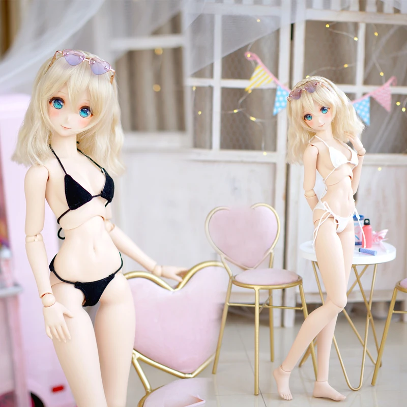 

D03-P471 детская игрушка BJD DD SD MSD 1/3 1/4 Кукла одежда черная белая на шнуровке бикини купальник комплект