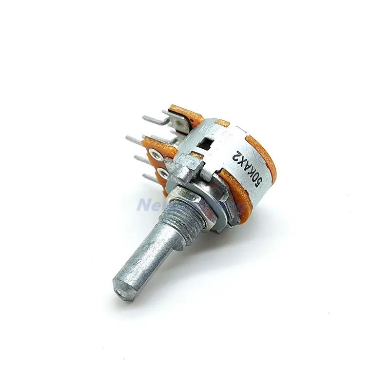 1pc RK163 50KAx2 Audio Amplifier Amp Volume Dual-unit Rotary Potentiometer Japan ALPS 16-type A50K DIY HIFI 20MM Half Shaft