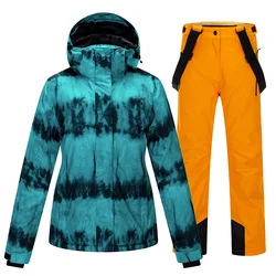 Veste et pantalon de ski pour femme, coupe-vent, imperméable, respirant, chaud, 506, équipement de ski, femme, hiver, nouveau